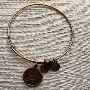 2/$15 Alex and Ani letter A initials monogram bracelet